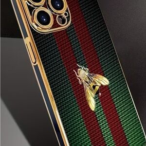 Luxury Gold and Green Striped Phone Case